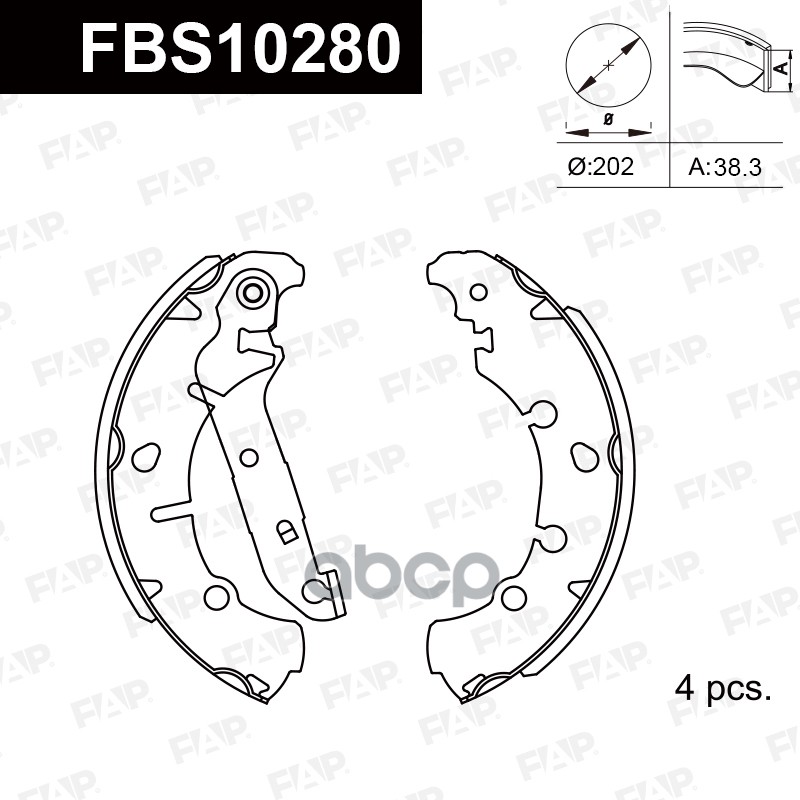 Тормозные колодки барабанные PREMIUM FBS10280 FAP арт. FBS10280