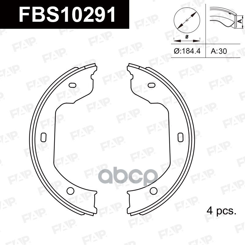 Тормозные колодки барабанные PREMIUM FBS10291 FAP арт. FBS10291