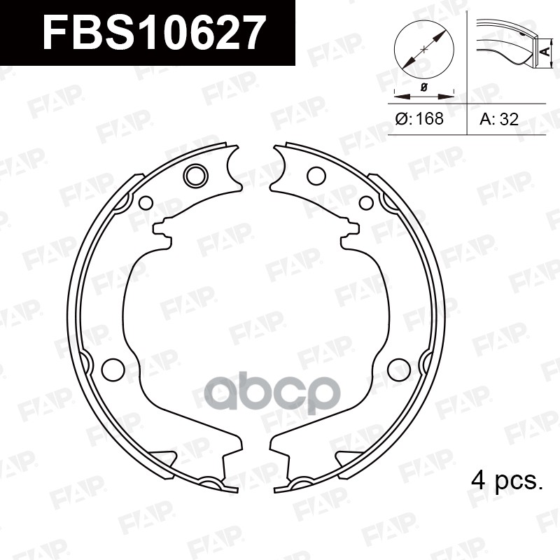 Тормозные колодки барабанные PREMIUM FBS10627 FAP арт. FBS10627