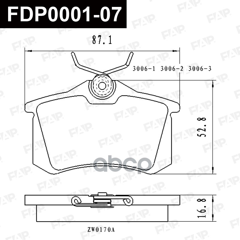 Тормозные колодки дисковые смесь CERAMIC FDP0001-07 FAP арт. FDP0001-07