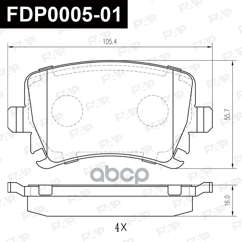 Тормозные колодки дисковые смесь CERAMIC FDP0005-01 FAP арт. FDP0005-01