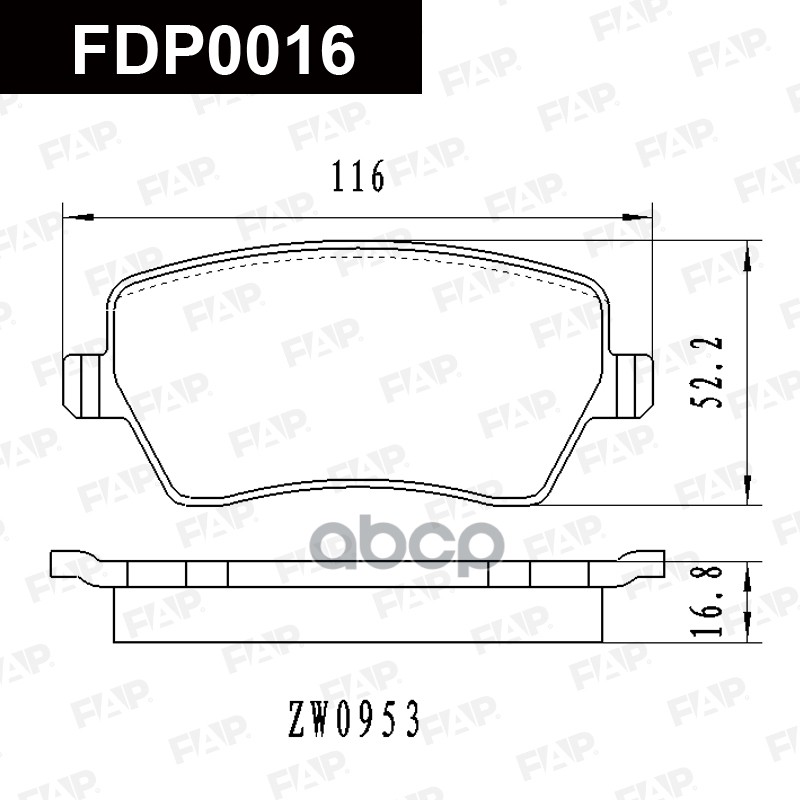 Тормозные Колодки Дисковые Смесь Ceramic Fdp0016 FAP арт. FDP0016