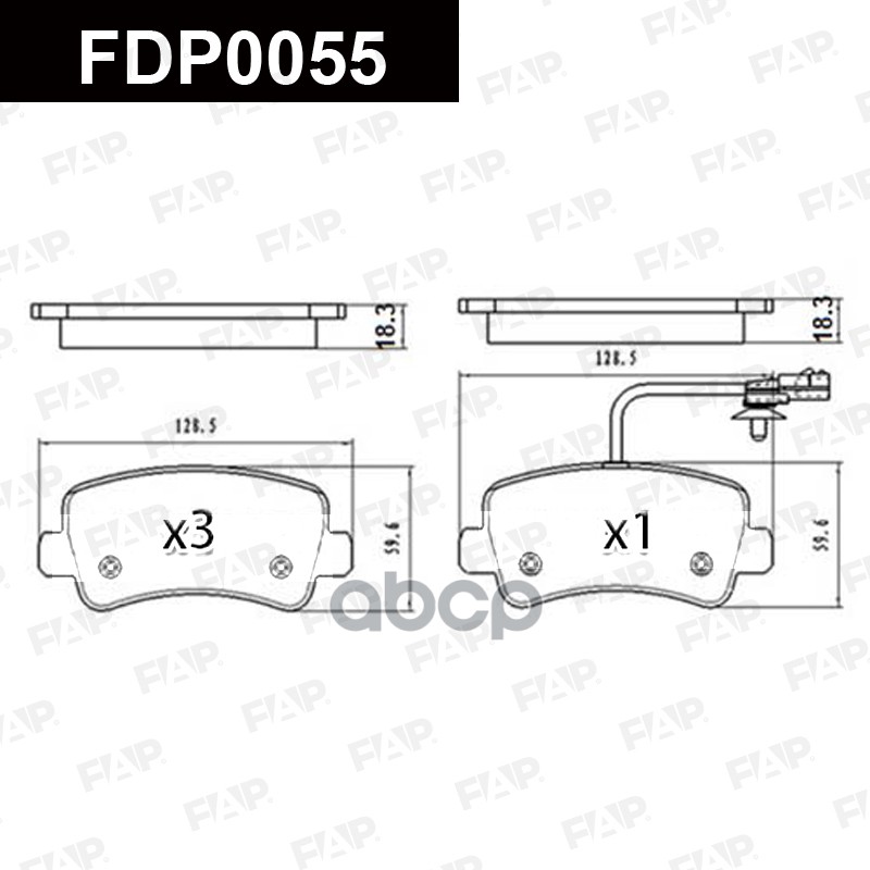Тормозные колодки дисковые смесь CERAMIC FDP0055 FAP арт. FDP0055