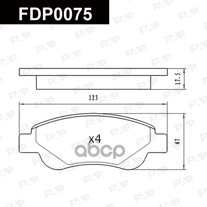 Тормозные колодки дисковые смесь CERAMIC FDP0075 FAP арт. FDP0075