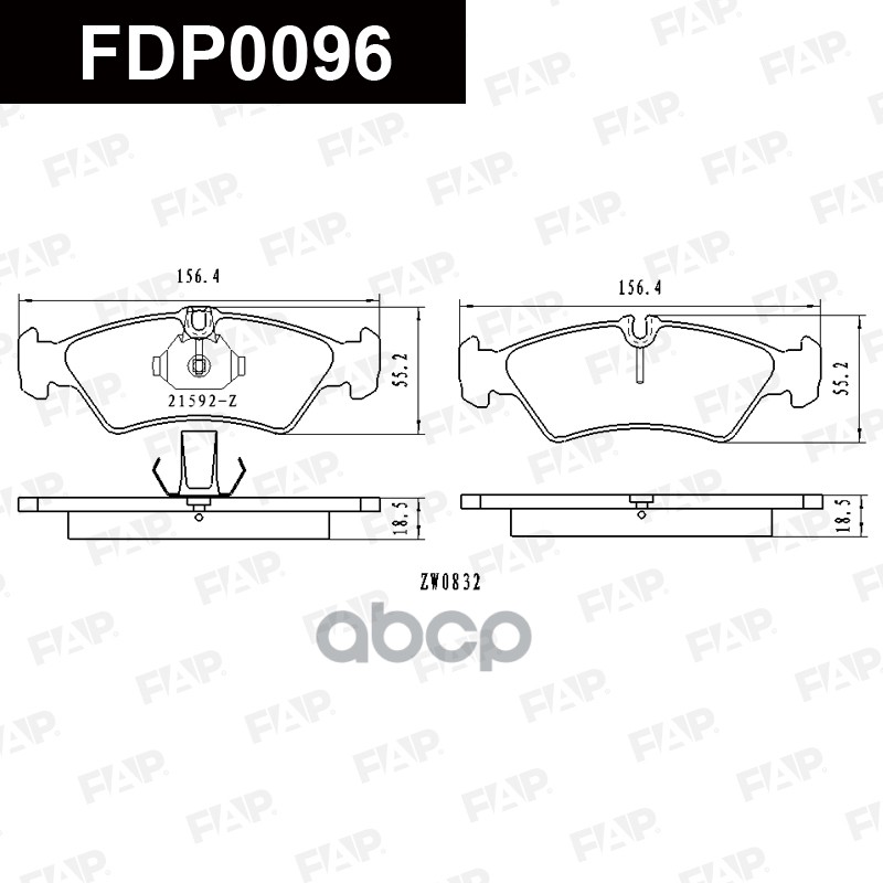 Тормозные колодки дисковые смесь CERAMIC FDP0096 FAP арт. FDP0096