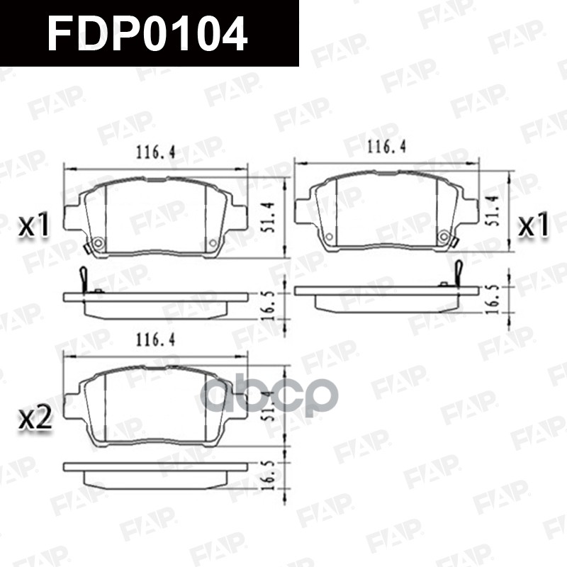 Тормозные колодки дисковые смесь CERAMIC FDP0104 FAP арт. FDP0104