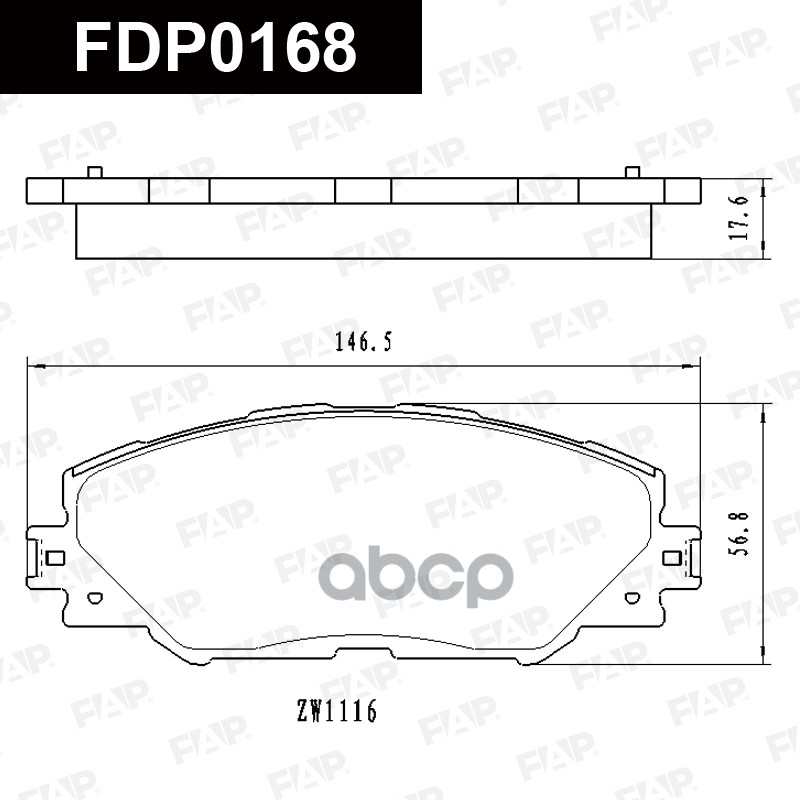 Тормозные колодки дисковые смесь CERAMIC FDP0168 FAP арт. FDP0168