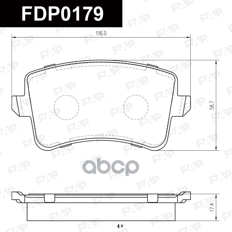 Тормозные колодки дисковые смесь CERAMIC FDP0179 FAP арт. FDP0179
