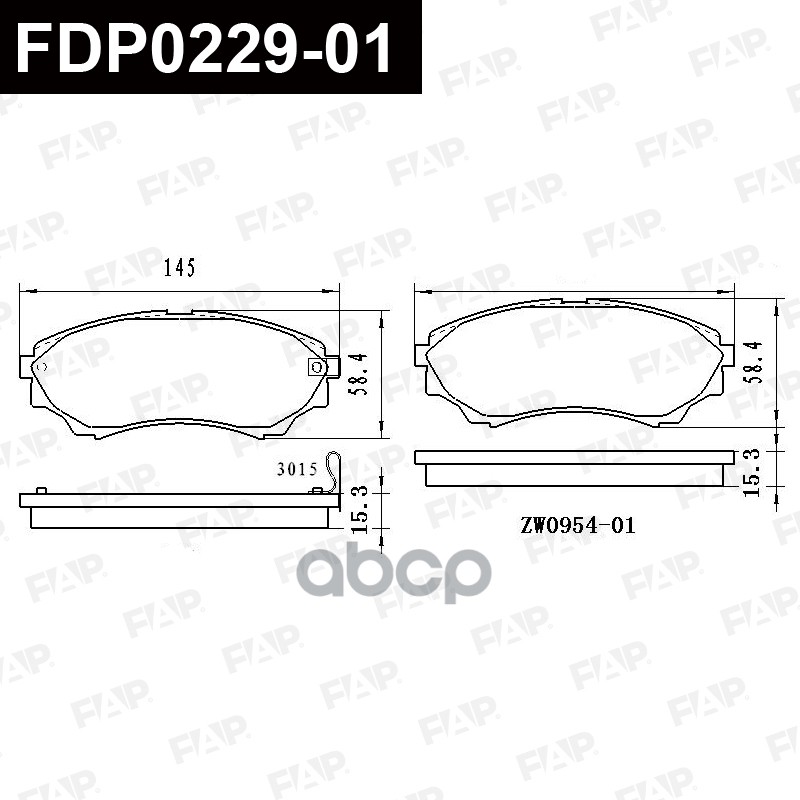 Тормозные колодки дисковые смесь CERAMIC FDP0229-01 FAP арт. FDP0229-01
