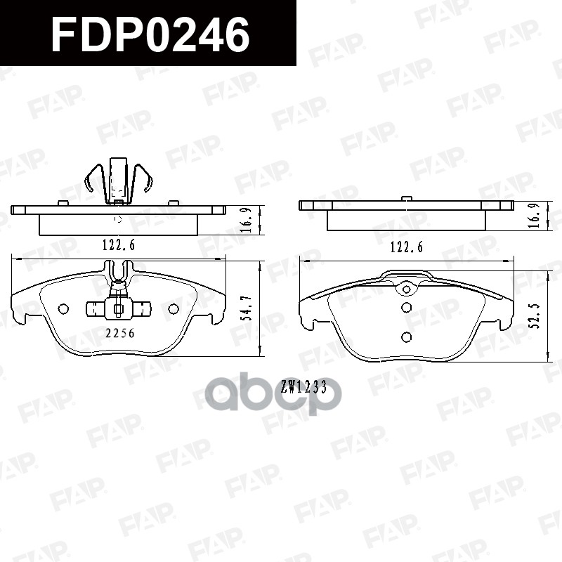 Тормозные колодки дисковые смесь CERAMIC FDP0246 FAP арт. FDP0246
