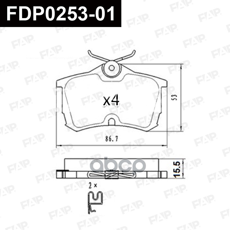Тормозные колодки дисковые смесь CERAMIC FDP0253-01 FAP арт. FDP0253-01