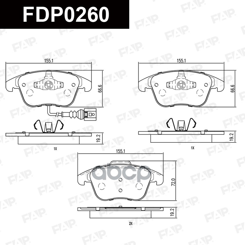 Тормозные колодки дисковые смесь CERAMIC FDP0260 FAP арт. FDP0260
