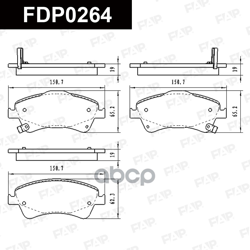 Тормозные колодки дисковые смесь CERAMIC FDP0264 FAP арт. FDP0264