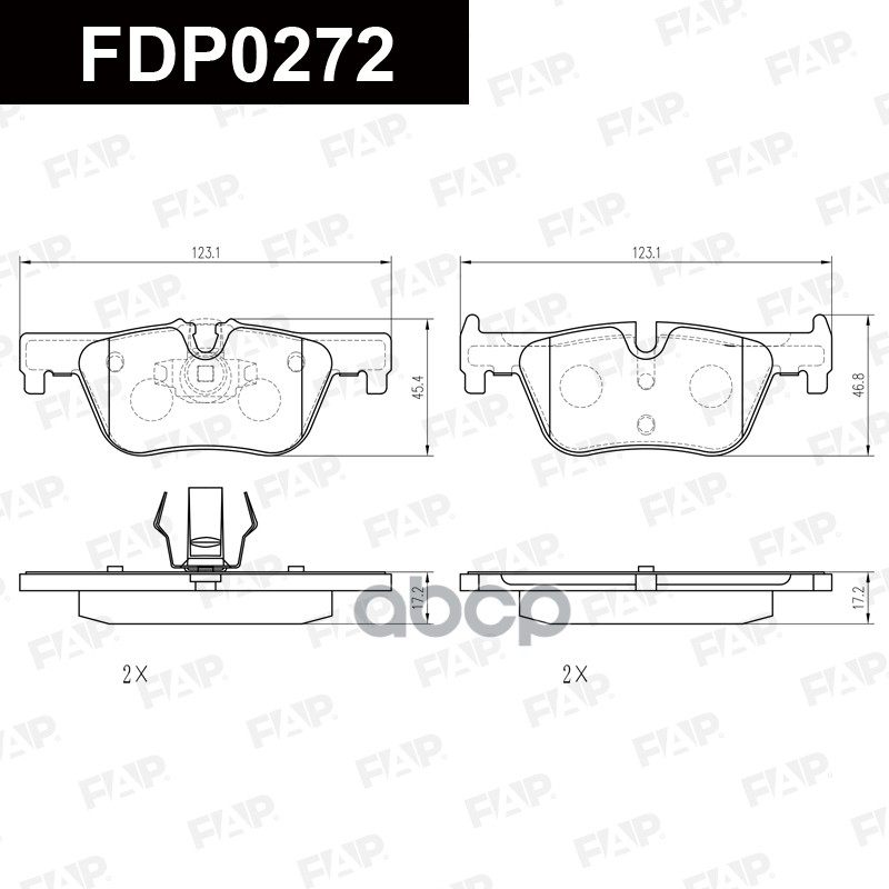 Тормозные колодки дисковые смесь CERAMIC FDP0272 FAP арт. FDP0272