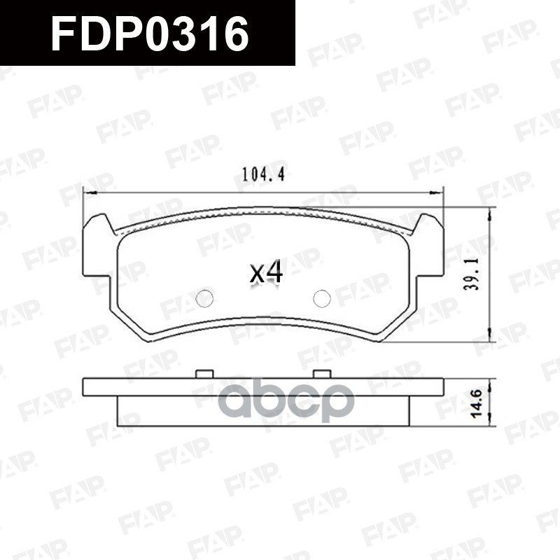 Тормозные колодки дисковые смесь CERAMIC FDP0316 FAP арт. FDP0316