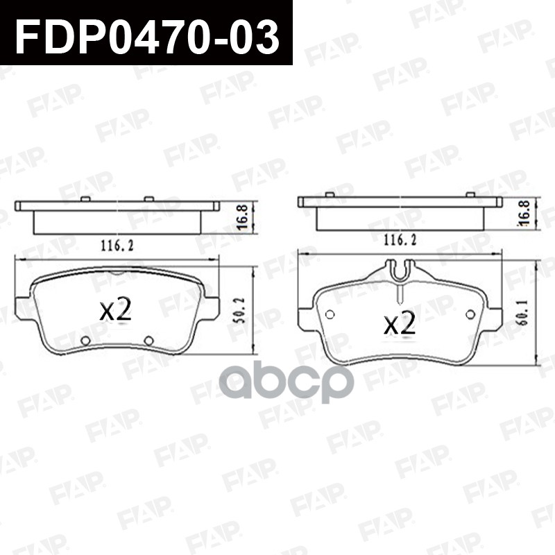 Тормозные колодки дисковые смесь CERAMIC FDP0470-03 FAP арт. FDP0470-03