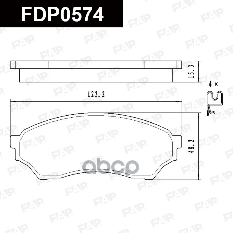 Тормозные колодки дисковые смесь CERAMIC FDP0574 FAP арт. FDP0574