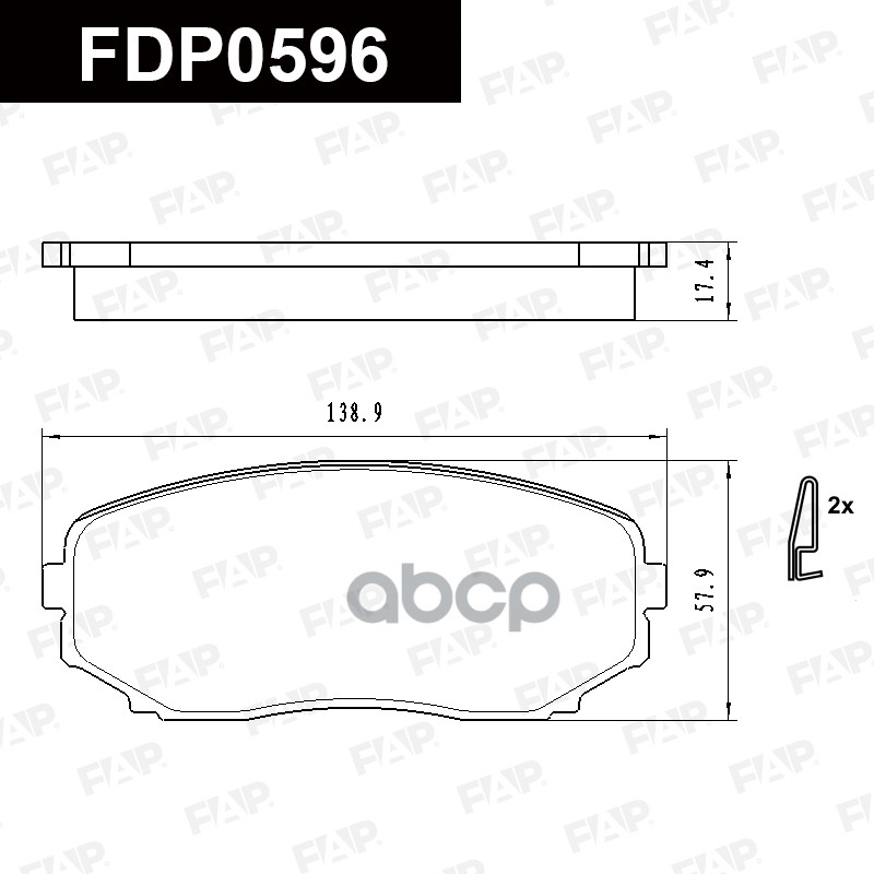 Тормозные колодки дисковые смесь CERAMIC FDP0596 FAP арт. FDP0596