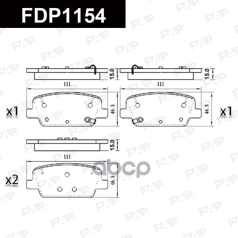 Тормозные колодки дисковые смесь CERAMIC FDP1154 FAP арт. FDP1154
