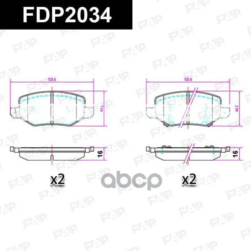 Колодки тормозные дисковые смесь CERAMIC HAVAL JOLION SUV FAP арт. fdp2034