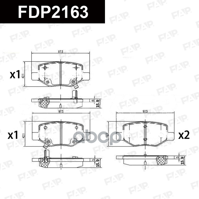 Тормозные колодки дисковые смесь CERAMIC FDP2163 FAP арт. FDP2163