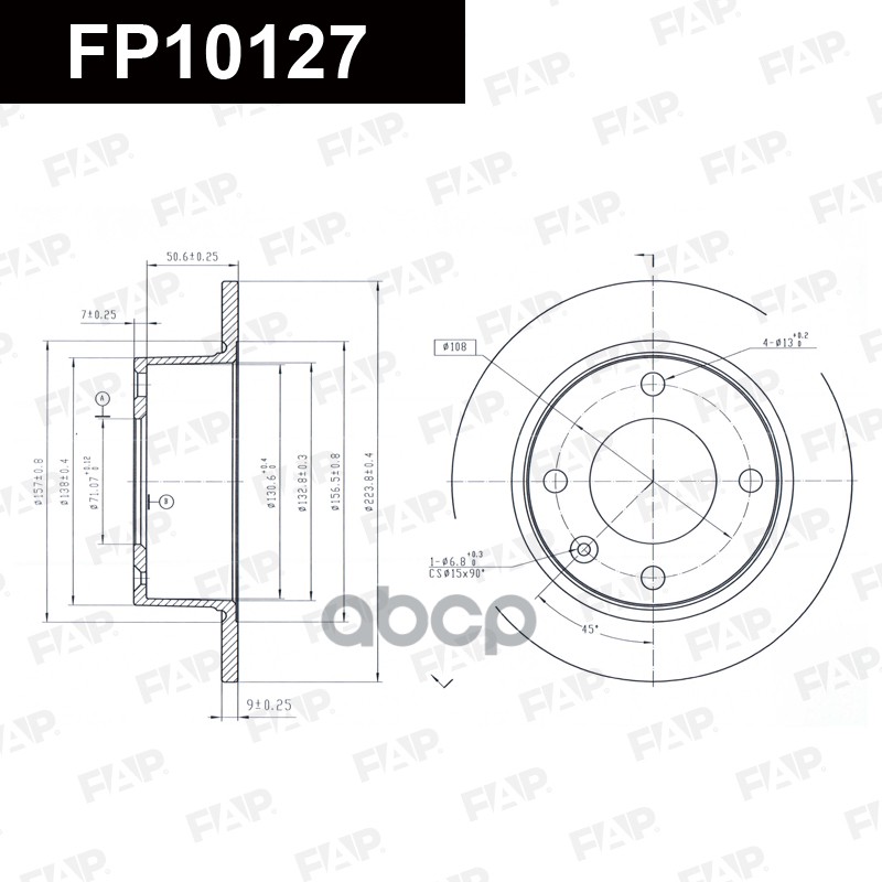 Тормозной диск с покрытием GEOMET FP10127 FAP арт. FP10127