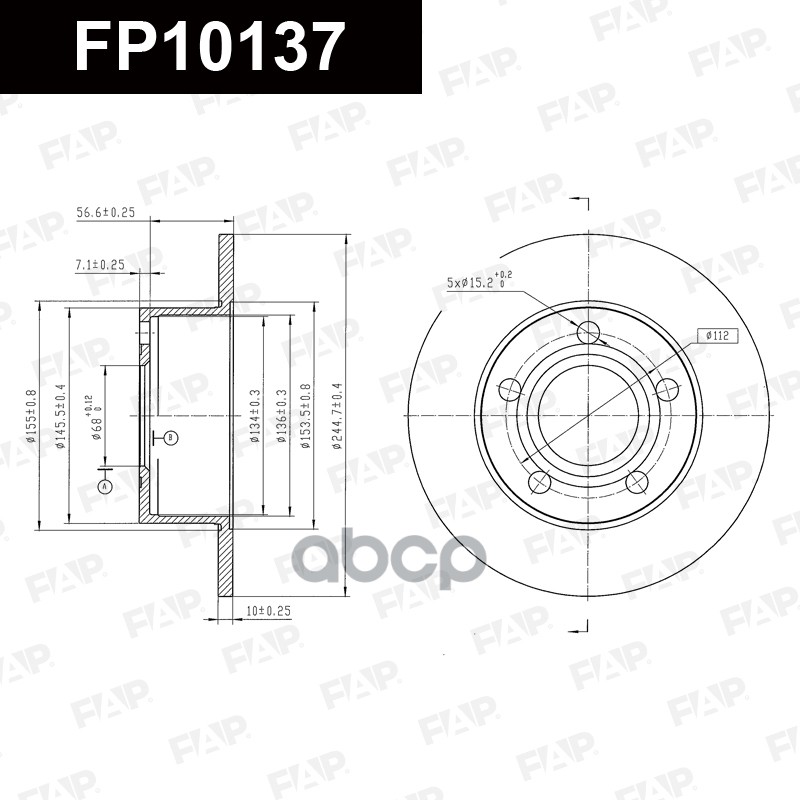 Тормозной диск с покрытием GEOMET FP10137 FAP арт. FP10137