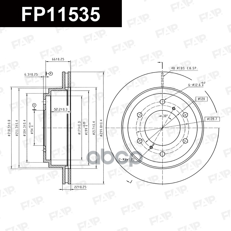 Тормозной диск с покрытием GEOMET FP11535 FAP арт. FP11535