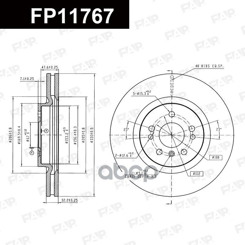 Тормозной диск с покрытием GEOMET FP11767 FAP арт. FP11767