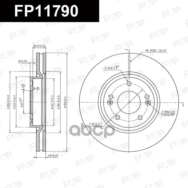 Тормозной диск с покрытием GEOMET FP11790 FAP арт. FP11790