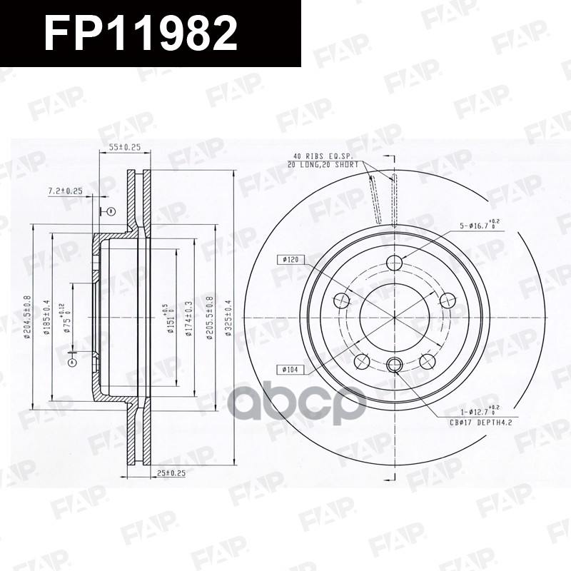 Тормозной диск с покрытием GEOMET FP11982 FAP арт. FP11982
