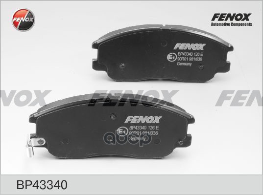 Колодки Тормозные Дисковые | Перед Прав/Лев | FENOX арт. BP43340