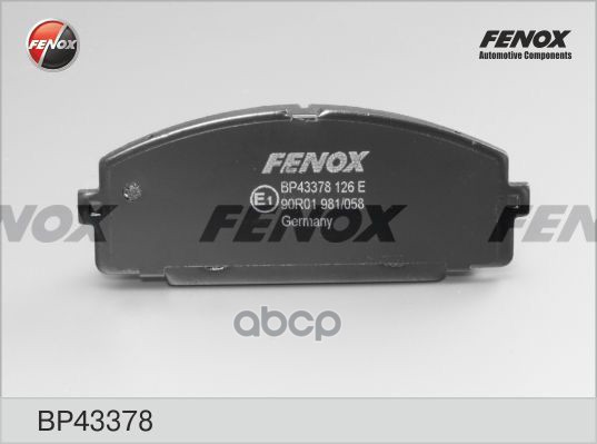 Колодки Тормозные Дисковые | Перед Прав/Лев | FENOX арт. BP43378