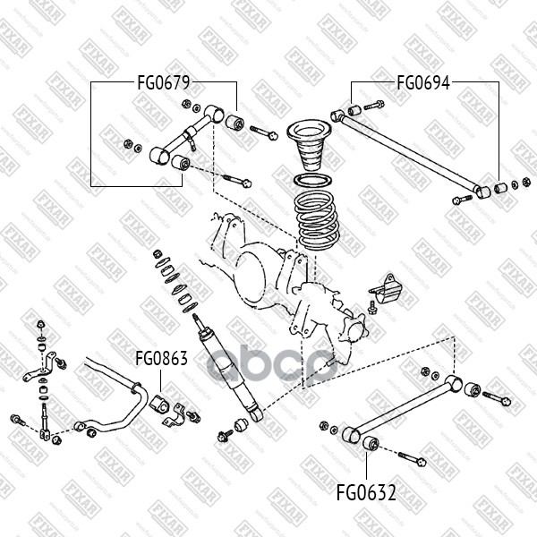 Сайлентблок заднего рычага FIXAR FG0694 FIXAR арт. FG0694