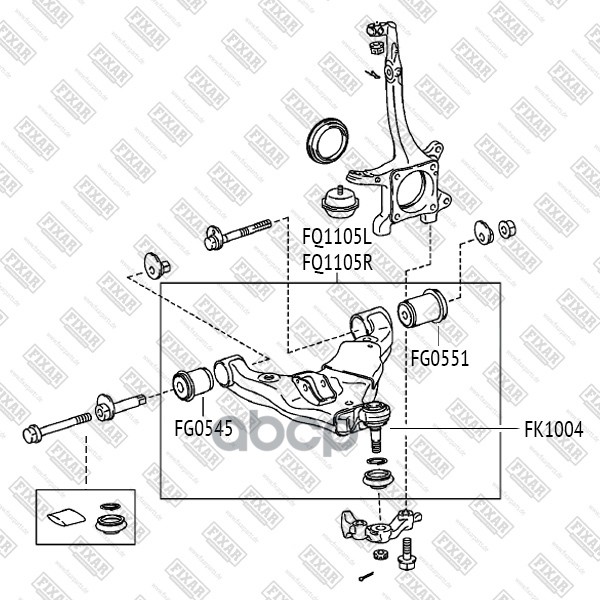 Рычаг передней подвески нижний левый TOYOTA Land Cruiser Prado 150 09-LEXUS GX 09- FQ1105L FIXAR арт. FQ1105L