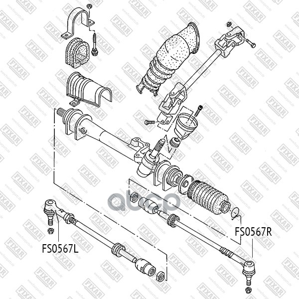 Наконечник рулевой тяги правый VW Golf/Jetta/Vento/Passat 84- FS0567R FIXAR арт. FS0567R