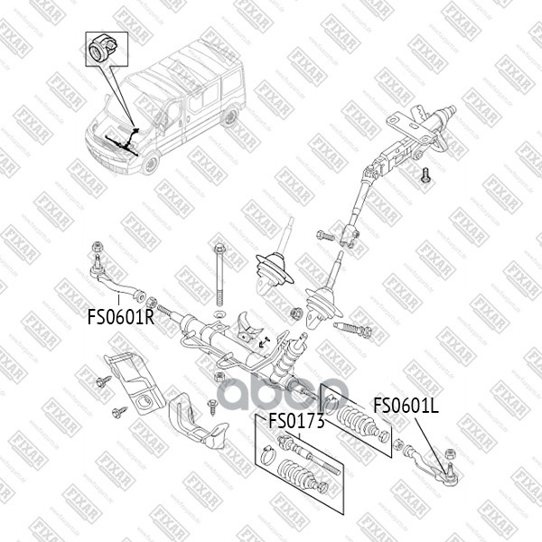 Наконечник рулевой тяги левый FIXAR арт. FS0601L