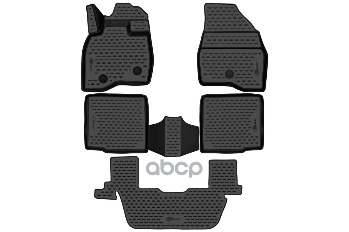 Коврики 3D в салон для FORD Explorer (V, Vr, Vr2, VI), 2015-, 5 шт. (ПУ, повышенная износос / Форд Эксплорер FORMAT арт. FORM...
