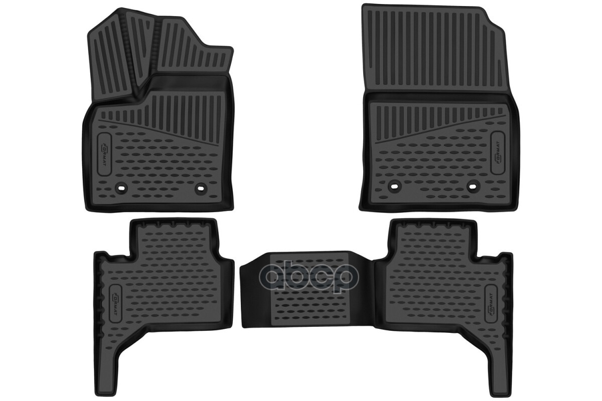 Коврики 3D в салон для TOYOTA Land Cruiser (300 Series) 2021-, Внед, 5 мест, 4шт. (ПУ, повышенная износостойкость) / Тойота Л...