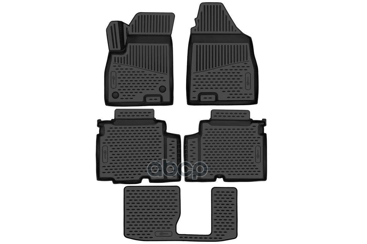 Коврики 3D в салон для JETOUR X90 Plus 2023-, (7 мест) 5шт. (ПУ, повышенная износостойкость) / Джитур X90 Плюс FORMAT арт. FO...