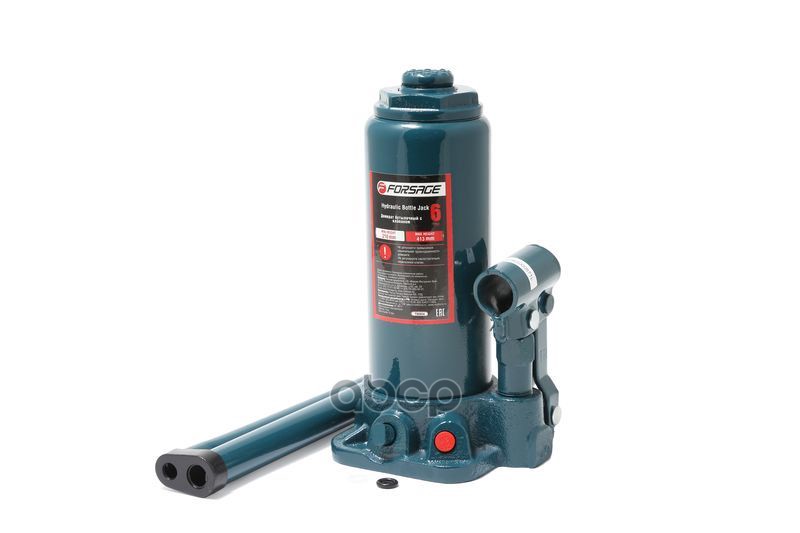 Домкрат Бутылочный 6 Т, Высота Подхвата 216 Мм, Высота Подъма 413 Мм, С Клапаном И Доп. Ремкомплектом FORSAGE арт. F-T90604