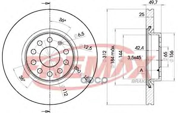 Диск Торм. Пер. Вент.312х25 5 Отв.(Min2) Bd5618 FREMAX арт. BD5618