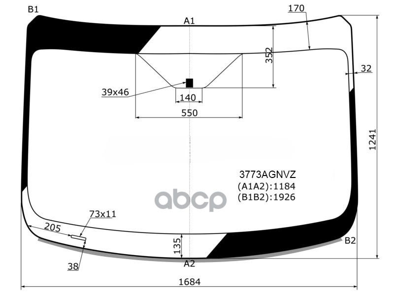 Стекло лобовое (Молдинг/ Высокая крыша) Ford Transit 14-20 FYG арт. 3773AGNVZ