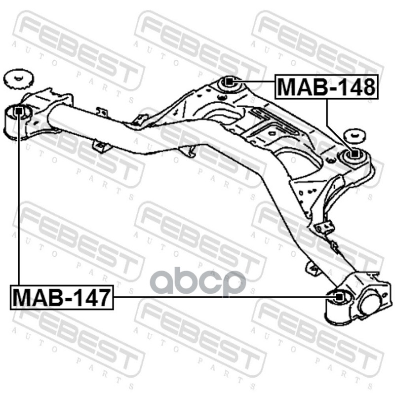 Сайлентблок задней балки Febest арт. MAB148