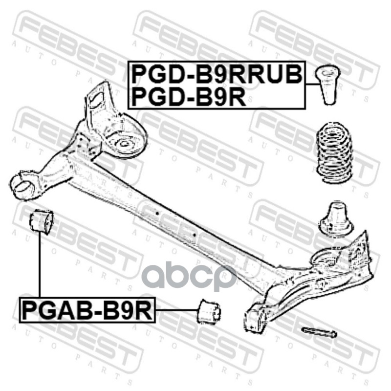 ОТБОЙНИК ЗАДНЕГО АМОРТИЗАТОРА PGD-B9R Febest арт. PGD-B9R