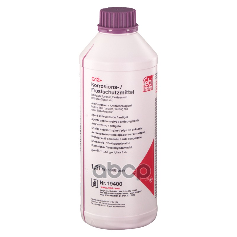 Антифриз G12+ фиолетовый концентрат 1.5л 19400 Febi арт. 19400