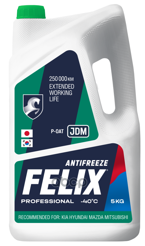 Антифриз готовый зеленый лобридный JDM G12++ 5л Felix арт. 430206331