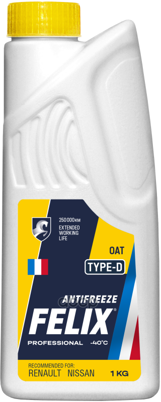 Антифриз готовый желтый карбоксилатный TYPE D 1л Felix арт. 430206332