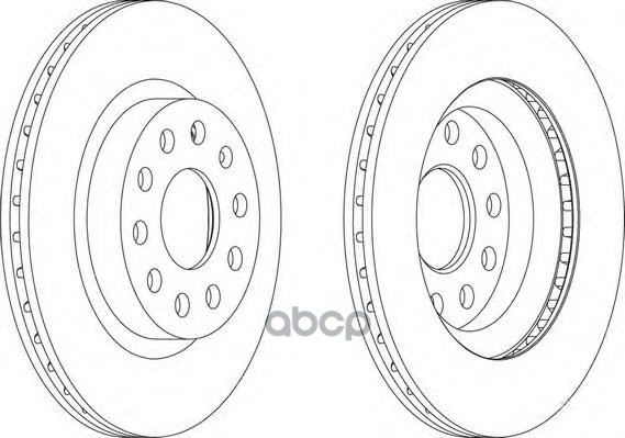 Диск тормозной передний AUDI/SEAT/SKODA/VW FERODO DDF1223 Ferodo арт. DDF1223
