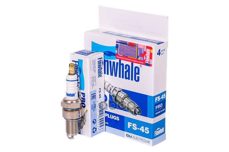 Свеча зажигания, шт.  nexia 1,5-1,6 8v lanos 1,4-1,58v  94837756  авео 1.4 08- cruze 1.6 FINWHALE FS45 Finwhale арт. FS45
